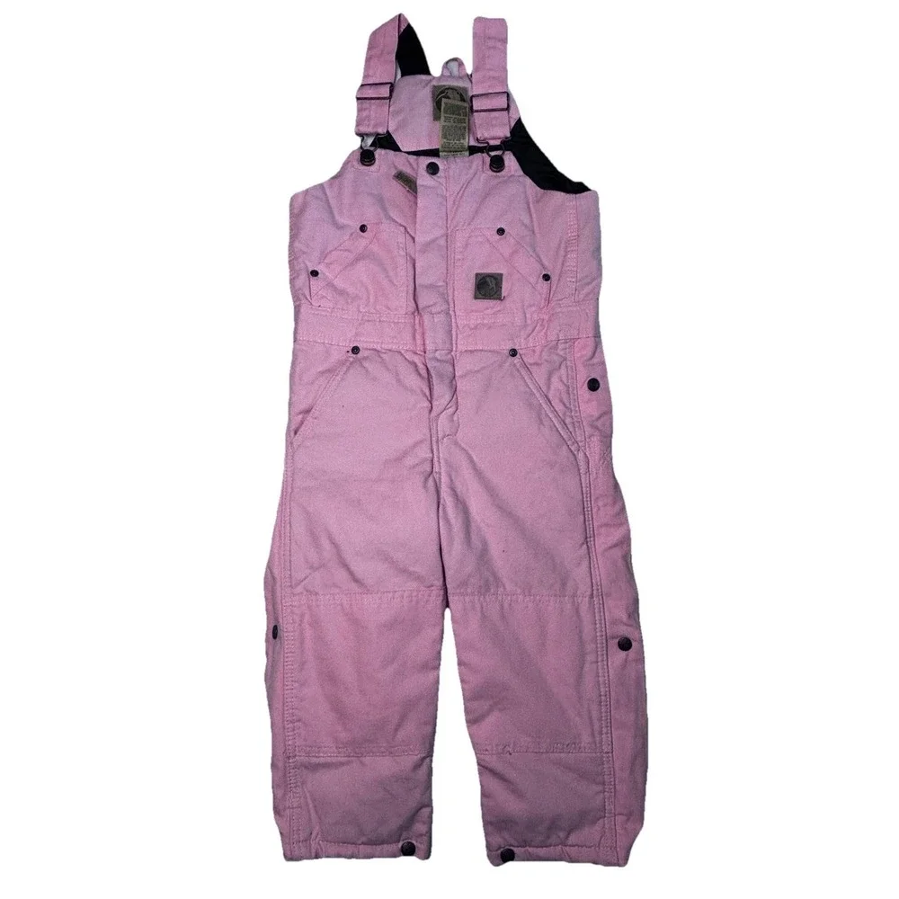 Berne Kids Pink Insulated Bib Overalls 4T Toddler Snow Ski Winter